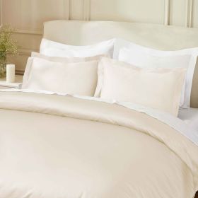 850 Thread Count Egyptian Cotton Solid Duvet Cover (Color: Ivory, size: Full/Queen)