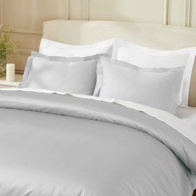 850 Thread Count Egyptian Cotton Solid Duvet Cover (Color: Chrome, size: Full/Queen)