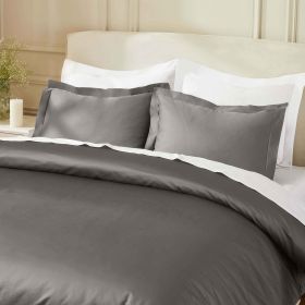850 Thread Count Egyptian Cotton Solid Duvet Cover (Color: Grey, size: King/California King)