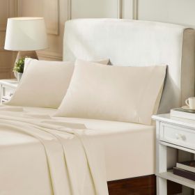 100% Egyptian Cotton 850 Thread Count Solid Bed Pillowcase Set (Color: Ivory, size: King)