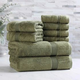 Egyptian Cotton Heritage Plush Towel Set 8 Piece (Color: Forest Green)