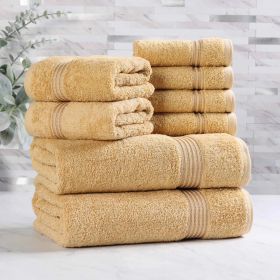 Egyptian Cotton Heritage Plush Towel Set 8 Piece (Color: Gold)