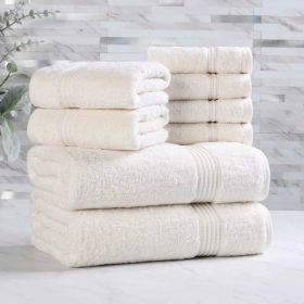 Egyptian Cotton Heritage Plush Towel Set 8 Piece (Color: Ivory)