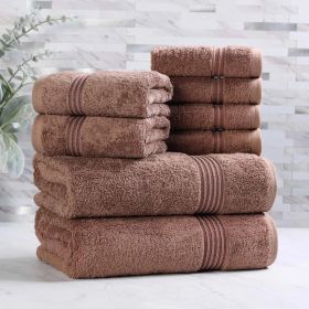 Egyptian Cotton Heritage Plush Towel Set 8 Piece (Color: Mocha)