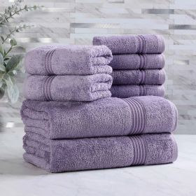 Egyptian Cotton Heritage Plush Towel Set 8 Piece (Color: Royal Purple)