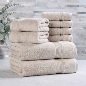 Egyptian Cotton Heritage Plush Towel Set 8 Piece (Color: Stone)