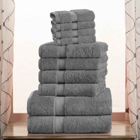 10-Piece Egyptian Cotton Plush Towel Set - Madison (Color: Charcoal)