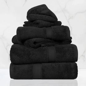 Egyptian Cotton 6-piece towel set – Plush & Heavyweight (Color: Black)