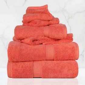 Egyptian Cotton 6-piece towel set – Plush & Heavyweight (Color: Coral)