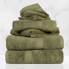 Egyptian Cotton 6-piece towel set – Plush & Heavyweight (Color: Forest Green)