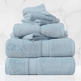 Egyptian Cotton 6-piece towel set – Plush & Heavyweight (Color: Light Blue)