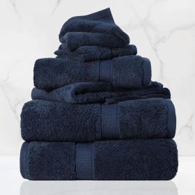 Egyptian Cotton 6-piece towel set – Plush & Heavyweight (Color: Navy Blue)