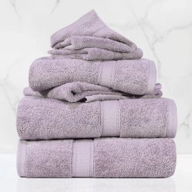 Egyptian Cotton 6-piece towel set – Plush & Heavyweight (Color: Purple)