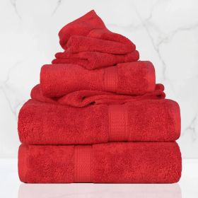 Egyptian Cotton 6-piece towel set – Plush & Heavyweight (Color: Red)