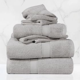 Egyptian Cotton 6-piece towel set – Plush & Heavyweight (Color: Silver)