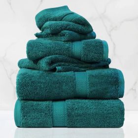 Egyptian Cotton 6-piece towel set – Plush & Heavyweight (Color: Teal)