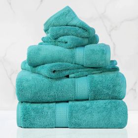 Egyptian Cotton 6-piece towel set – Plush & Heavyweight (Color: Turquoise)