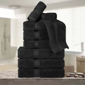 9-Piece Egyptian Cotton Plush Towel Set - Madison (Color: Black)