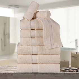 9-Piece Egyptian Cotton Plush Towel Set - Madison (Color: Cream)