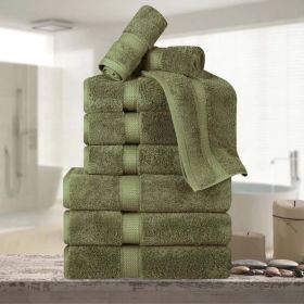 9-Piece Egyptian Cotton Plush Towel Set - Madison (Color: Forest Green)
