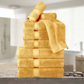 9-Piece Egyptian Cotton Plush Towel Set - Madison (Color: Gold)
