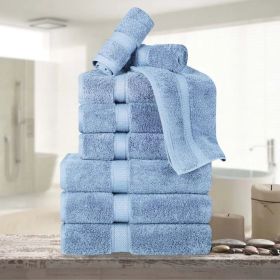 9-Piece Egyptian Cotton Plush Towel Set - Madison (Color: Light Blue)