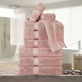 9-Piece Egyptian Cotton Plush Towel Set - Madison (Color: Muted Mauve)