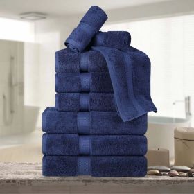 9-Piece Egyptian Cotton Plush Towel Set - Madison (Color: Navy Blue)
