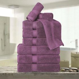 9-Piece Egyptian Cotton Plush Towel Set - Madison (Color: Plum)