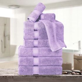 9-Piece Egyptian Cotton Plush Towel Set - Madison (Color: Purple)