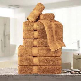 9-Piece Egyptian Cotton Plush Towel Set - Madison (Color: Rust)