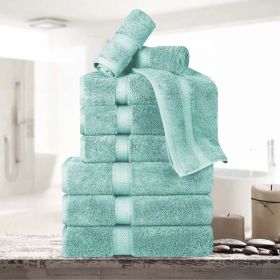 9-Piece Egyptian Cotton Plush Towel Set - Madison (Color: Seafoam)