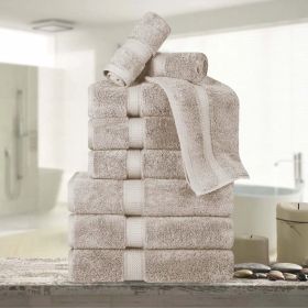 9-Piece Egyptian Cotton Plush Towel Set - Madison (Color: Stone)