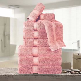 9-Piece Egyptian Cotton Plush Towel Set - Madison (Color: Tea Rose)