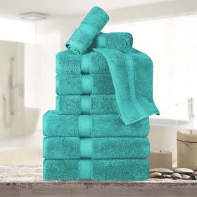 9-Piece Egyptian Cotton Plush Towel Set - Madison (Color: Turquoise)