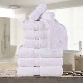 9-Piece Egyptian Cotton Plush Towel Set - Madison (Color: White)