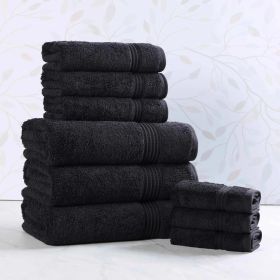 9-Piece Egyptian Cotton Plush Towel Set – Heritage (Color: Black)