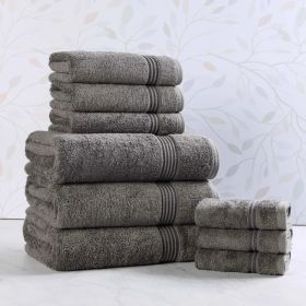 9-Piece Egyptian Cotton Plush Towel Set – Heritage (Color: Charcoal)