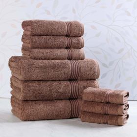 9-Piece Egyptian Cotton Plush Towel Set – Heritage (Color: Mocha)