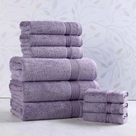 9-Piece Egyptian Cotton Plush Towel Set – Heritage (Color: Royal Purple)