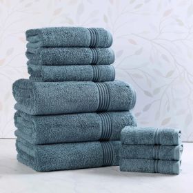9-Piece Egyptian Cotton Plush Towel Set – Heritage (Color: Sapphire)