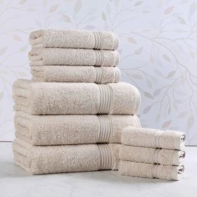 9-Piece Egyptian Cotton Plush Towel Set – Heritage (Color: Stone)