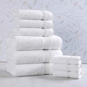 9-Piece Egyptian Cotton Plush Towel Set – Heritage (Color: White)