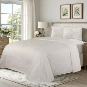 Lightweight Cotton Blend Bedspread Sets Adalie Medallion Jacquard (Color: Off White, size: King)