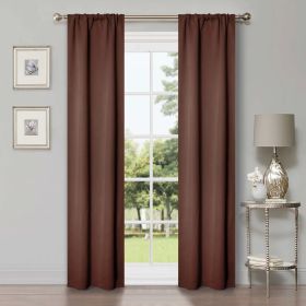 Solid Room Darkening Rod Pocket Blackout Curtain Panels, Set of 2 (Color: Cappuccino, size: 26" X 84")