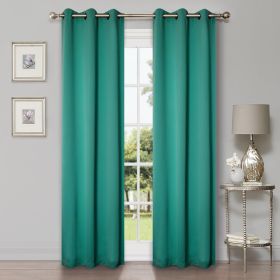 Blackout Window Curtains Solid Room Darkening Washable Set of 2 (Color: Cerulean Blue, size: 42" X 108")