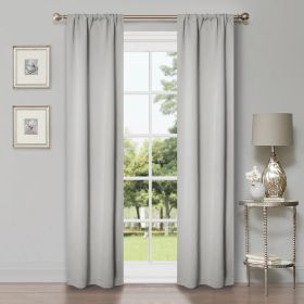 Solid Room Darkening Rod Pocket Blackout Curtain Panels, Set of 2 (Color: Chrome, size: 26" X 84")