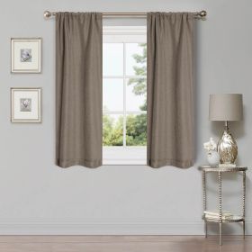 Linen Washable Room Darkening Blackout Curtains, Set of 2 (Color: Coriander, size: 42" X 63")