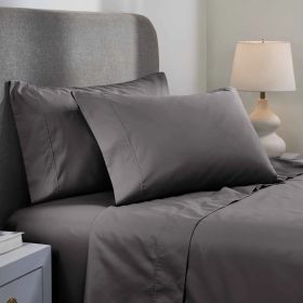 1000 Thread Count Cotton Blend Sheets - Solid Deep Pocket (Color: Gray, size: King)