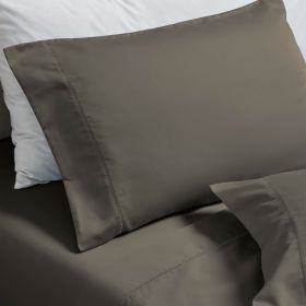 600 Thread Count Cotton Blend Pillowcases, Pandora Embroidered Hem, Set of 2 (Color: Grey, size: King)